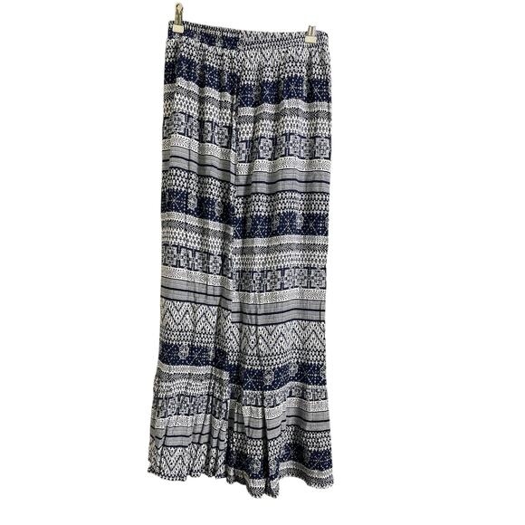 Alya Blue Geo-print Striped Column Skirt size Medium - Picture 2 of 7